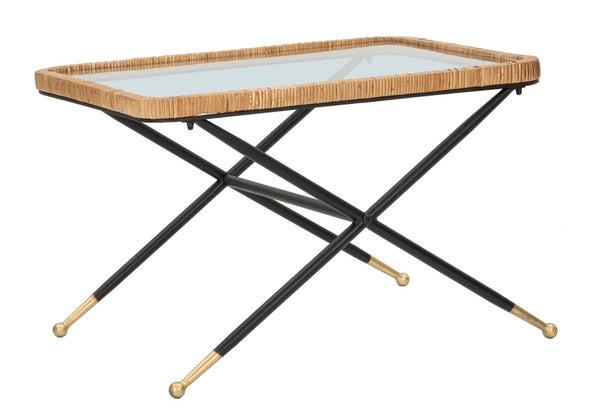 Table Basse 70x50x45 cm en Métal avec Plateau en Verre acquista