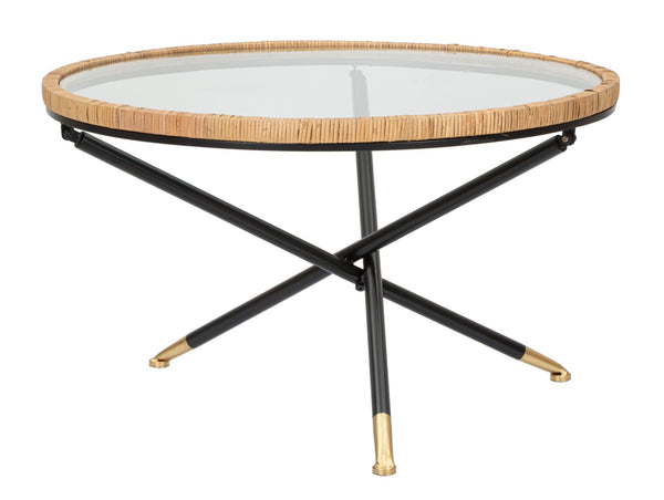 online Table Basse Ø80x46,5 cm en Métal avec Plateau en Verre