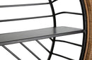 Mensola Rotonda da Parete 72,5x18x65 cm in Metallo e Rattan-2