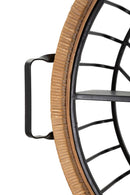 Mensola Rotonda da Parete 72,5x18x65 cm in Metallo e Rattan-3