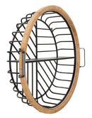 Mensola Rotonda da Parete 72,5x18x65 cm in Metallo e Rattan-4