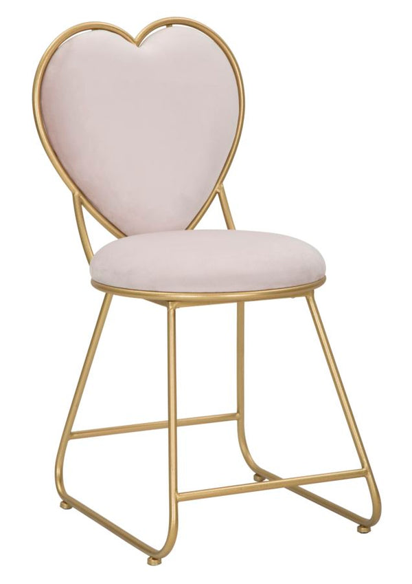 Chaise avec Dossier Coeur 37x47x80 cm en Métal et Tissu Rembourré online