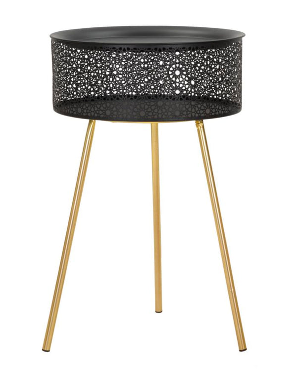 sconto Table Basse Ø40x65 cm en Métal Noir