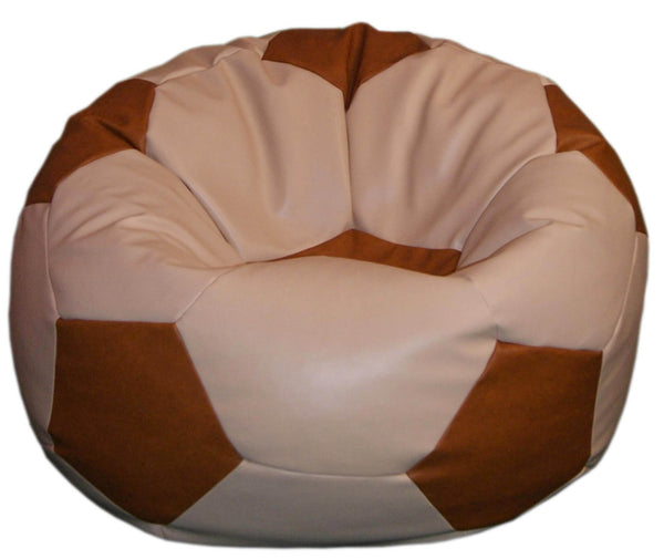 Pouf poire Ø100 cm en similicuir Baselli café et ballon de football marron sconto