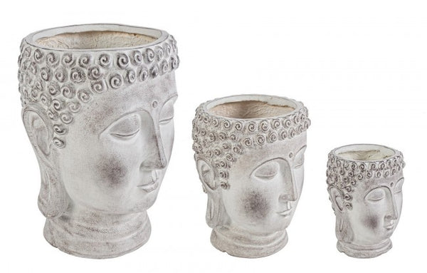 prezzo Ensemble de 3 vases tête de Bouddha