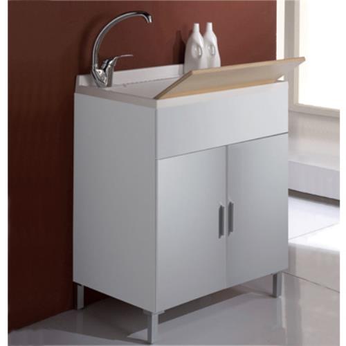 prezzo Meuble de salle de bain lavabo en bois 60X50 cm avec vasque en résine 