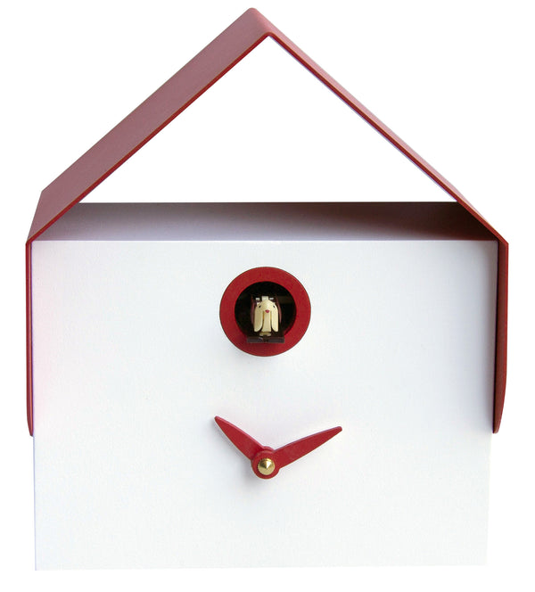 online Horloge Coucou Murale et de Table 19,5x23x14 cm Pirondini Italia Dotto Blanc et Rouge