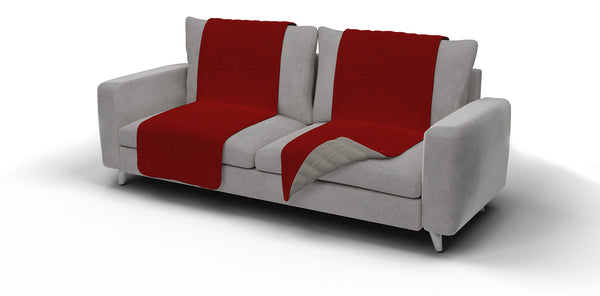 Housse de siège de canapé matelassée en microfibre double face rouge/gris clair online