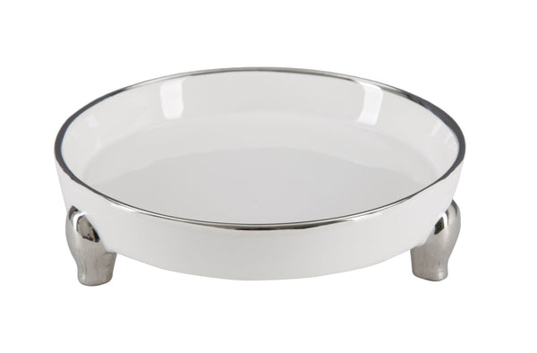 Poches vides Pin Picc. 17,5x17x4,5 cm en Céramique Blanche et Argent acquista