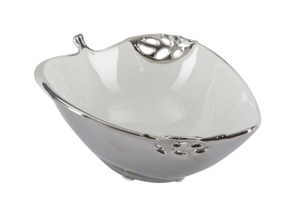 Poches vides Apple Pod Picc. 18x15x7 cm en Céramique Blanche et Argent sconto