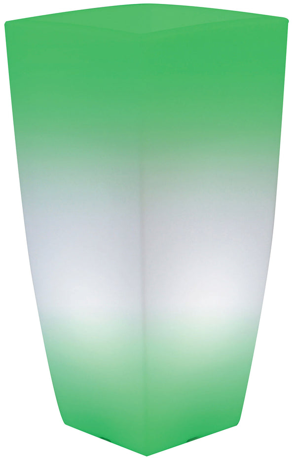 prezzo Vase Lumineux Carré 33x33x70 cm Bauer Home Light Glace et Vert
