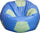 Pouf Pouf Ø100 cm en Faux Cuir Baselli Ballon de Football Bleu Clair et Vert Menthe