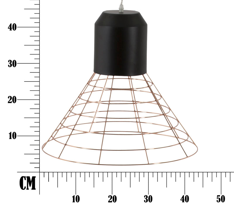 Lampadario Net Ø45x42 cm Metallo Nero e Rame-5