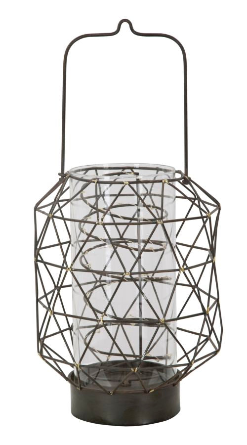 prezzo Lanterne Oxy Ø20,5x32,5 cm en Fer et Verre Noir