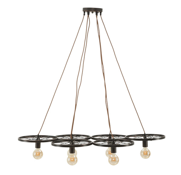 prezzo Indust Circle Lustre 6 Lumières 110x60x6 cm en Fer
