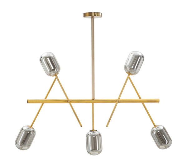 Lustre Glam Galaxy 100x10x80 cm en Fer et Verre Fumé et Doré acquista