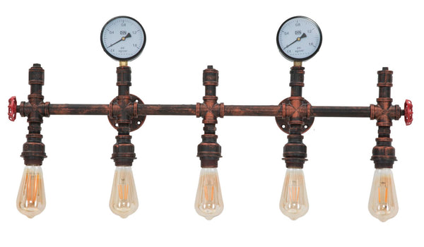 Applique Industrielle 5 Lumières 86x9x32 cm en Fer Noir prezzo