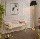 Lampada da Tavolo Rings Ø40x170 cm in Ferro e Tessuto Nero e Oro-9