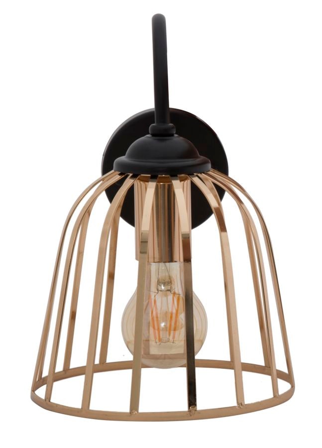 Lampada da Muro Elegant 16x25x28 cm in Ferro Nero e Oro-4