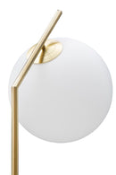 Lampada da Terra Glamy 25x36x179 cm in Ferro e Vetro Bianco e Oro-2