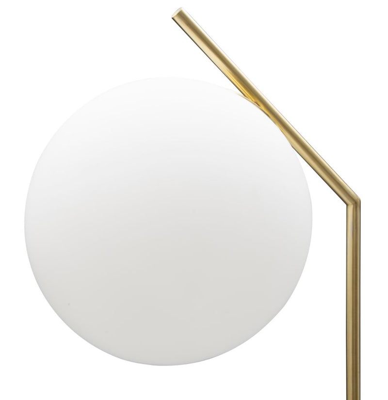 Lampada da Terra Glamy 25x36x179 cm in Ferro e Vetro Bianco e Oro-6