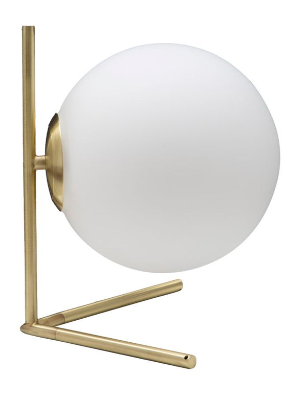 acquista Lampe de table basse Glamy 25x25x27 cm en fer et verre blanc et doré