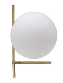 Lampada da Tavolo Glamy Low 25x25x27 cm in Ferro e Vetro Bianco e Oro-2