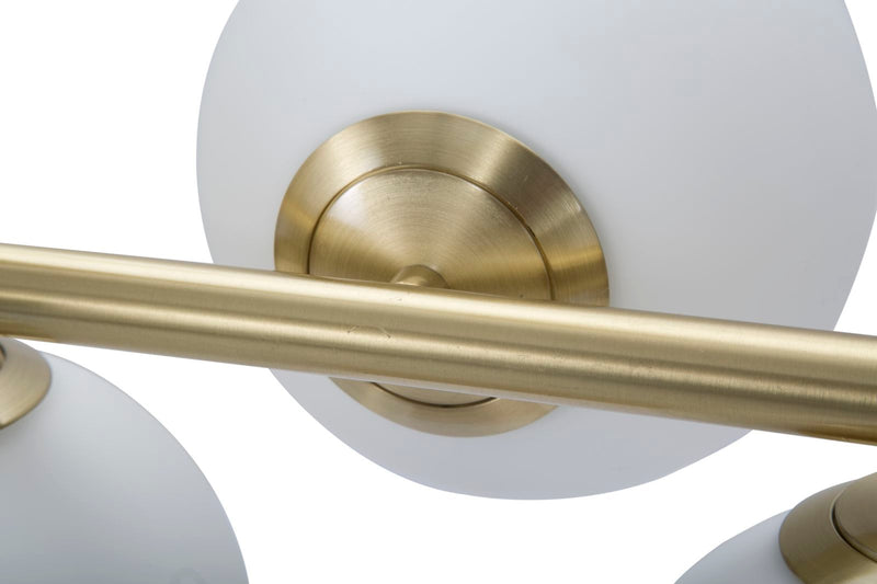 Lampadario Glamy 7 Luci 81x30x74 cm in Ferro e Vetro Oro e Bianco-3