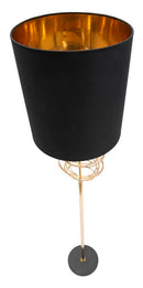 Lampada da Terra Circly Ø35x171 cm in Ferro PVC e Tessuto Oro e Nero-2