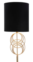 Lampada da Terra Circly Ø35x171 cm in Ferro PVC e Tessuto Oro e Nero-4