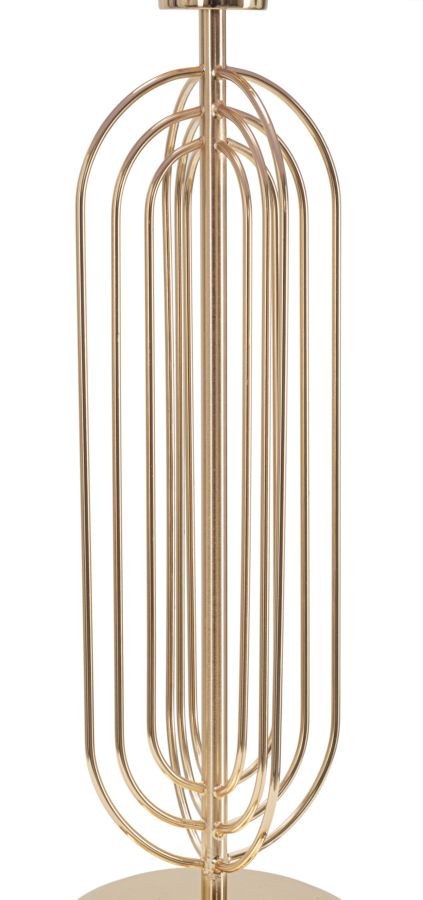 Lampada da Tavolo Krista Ø33x64 cm in Ferro PVC e Tessuto Oro e Rosa-4