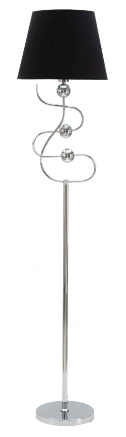 sconto Lampadaire Ball Silver Ø37x169 cm en PVC Fer et Tissu Argent et Noir