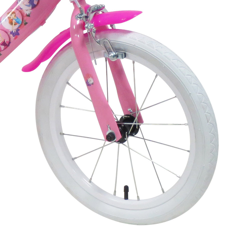 Bicicletta per Bambina 16" 2 Freni  Flower Rosa-3