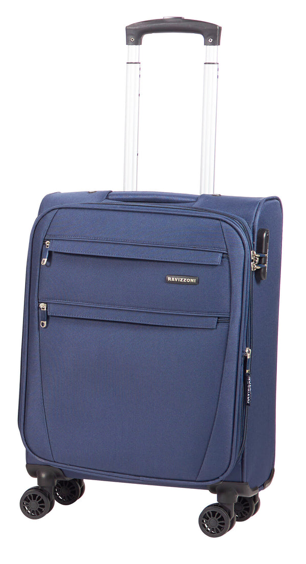 online Valise Trolley Souple Bagage à Main en Polyester 4 Roues Ravizzoni Galaxy Bleu