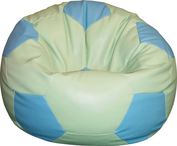 Pouf Pouf Ø100 cm en Faux Cuir Baselli Vert Menthe et Ballon de Football Bleu Ciel acquista
