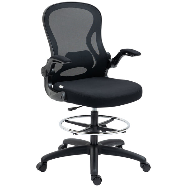 online Chaise de bureau opérationnelle 59x65x110-130 cm en tissu noir