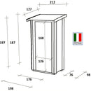 Casetta Box da Giardino per Attrezzi 198x98 cm con Porta Doppia Finestrata in Legno Naturale-5