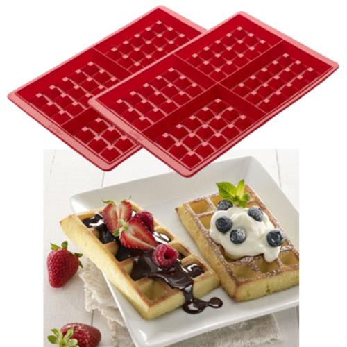 Set 2 Moules pour Gaufre Gaufres Gaufres Gaufres en Silicone Alimentaire Lekue  sconto
