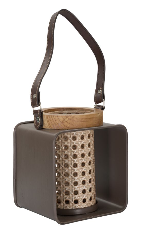 Lanterne Rétro 16x13x20 cm en Métal et Bois acquista