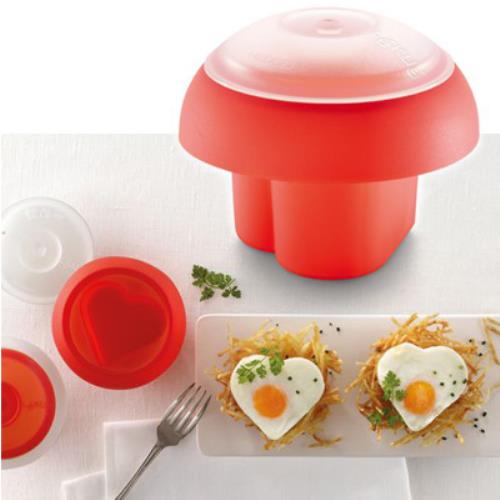 Ovo Moule en silicone en forme de cœur pour la cuisson des œufs au micro-ondes ou au bain-marie Lekue  sconto