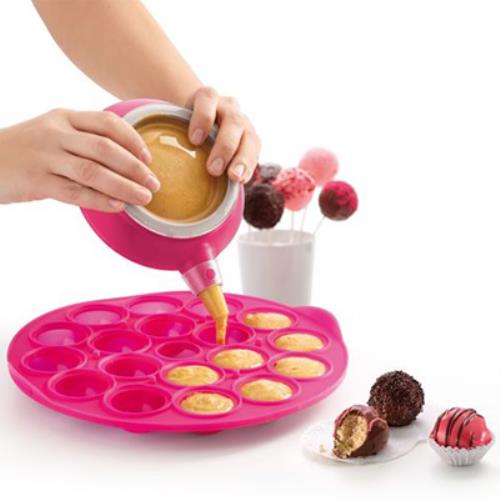 acquista Moule Plateau pour Cake Pops 18 Portions avec Cure-Dents Rose Lekue 