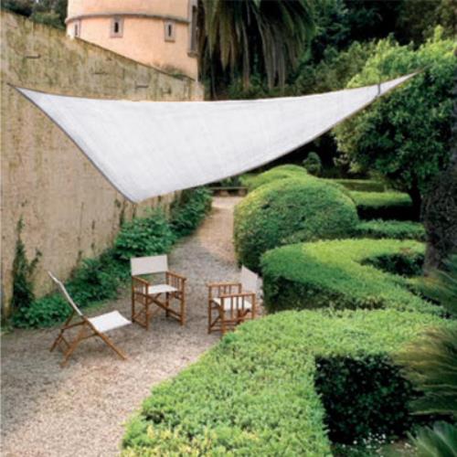 prezzo Gazebo d'ombrage gris imperméable tissu net Mt 5x5x5 triangulaire pour jardin extérieur 