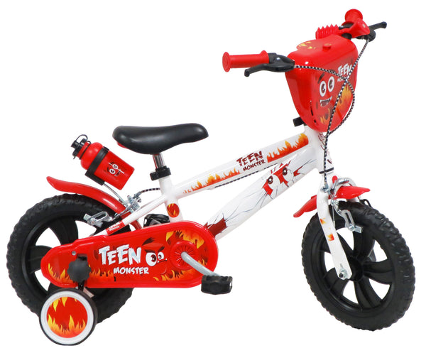 acquista Vélo Enfant 12" 2 Freins Pneus EVA Teen Monster Blanc/Rouge