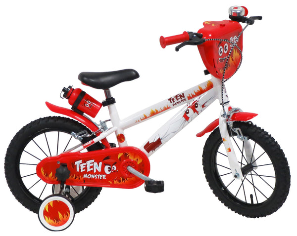 Vélo Enfant Teen Monster 14" 2 Freins Blanc/Rouge acquista