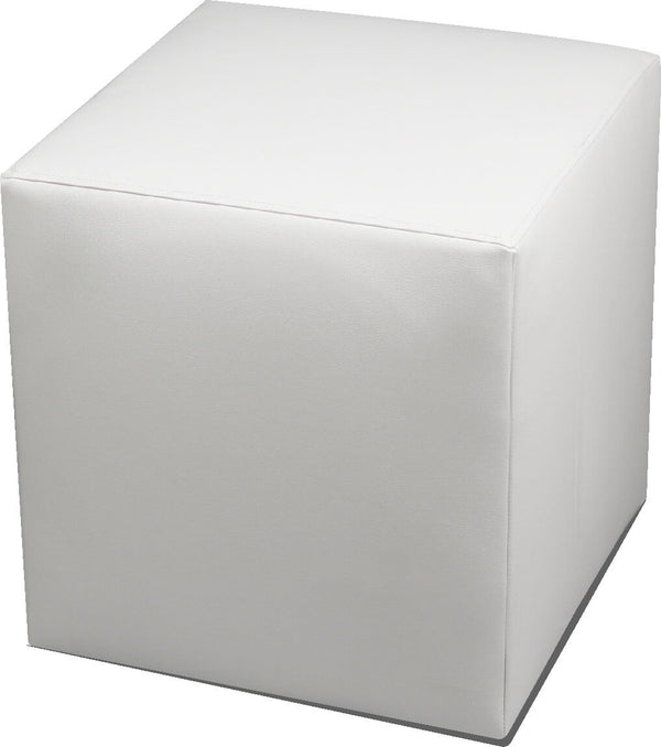 prezzo Pouf Repose-pieds 42x42x44 cm en simili cuir Avalli Cube Blanc