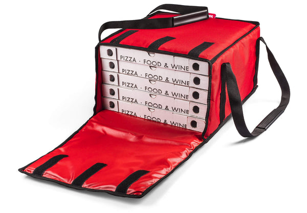 acquista Takeaway Pizza Sac Thermique 6 Cartons Safemi Express Strap 6 Rouge