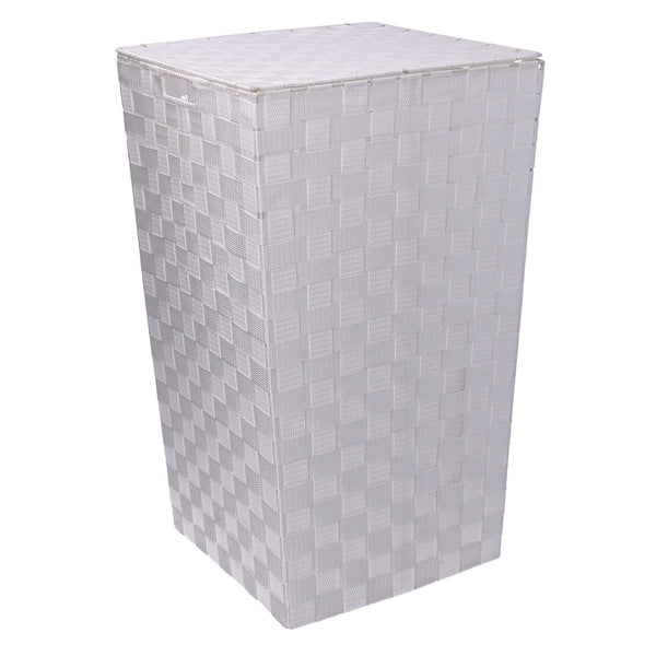 Panier à linge Quadro 33x33xh53 cm en polyester blanc acquista