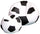 Pouf poire Ø100 cm en similicuir avec repose-pieds Baselli ballon de football noir et blanc