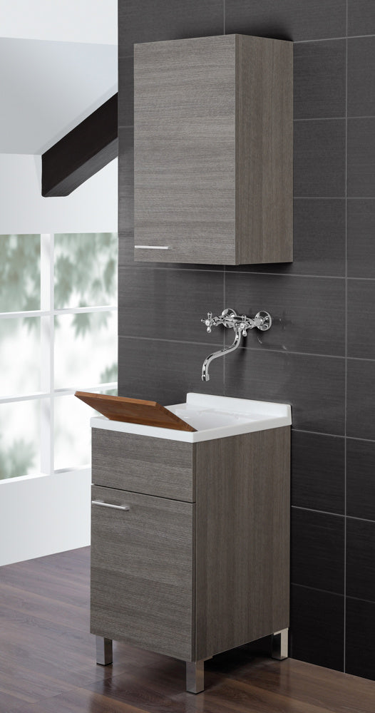 sconto Meuble Lavabo Bois 45cm Chêne Foncé