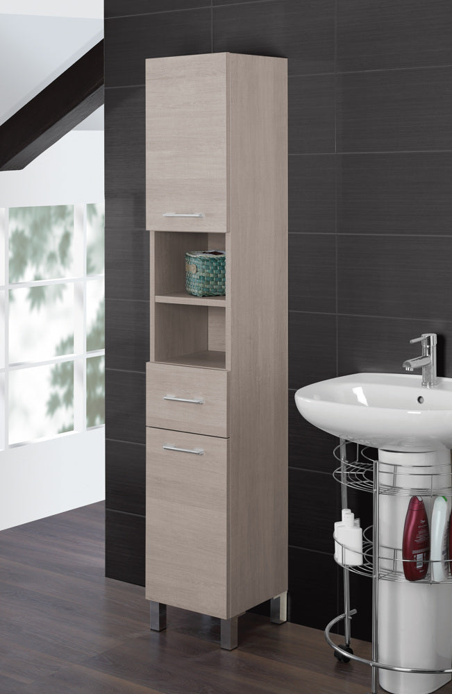 Mobile da Bagno Colonna Porta Asciugamani 33Cm Rovere Chiaro-1